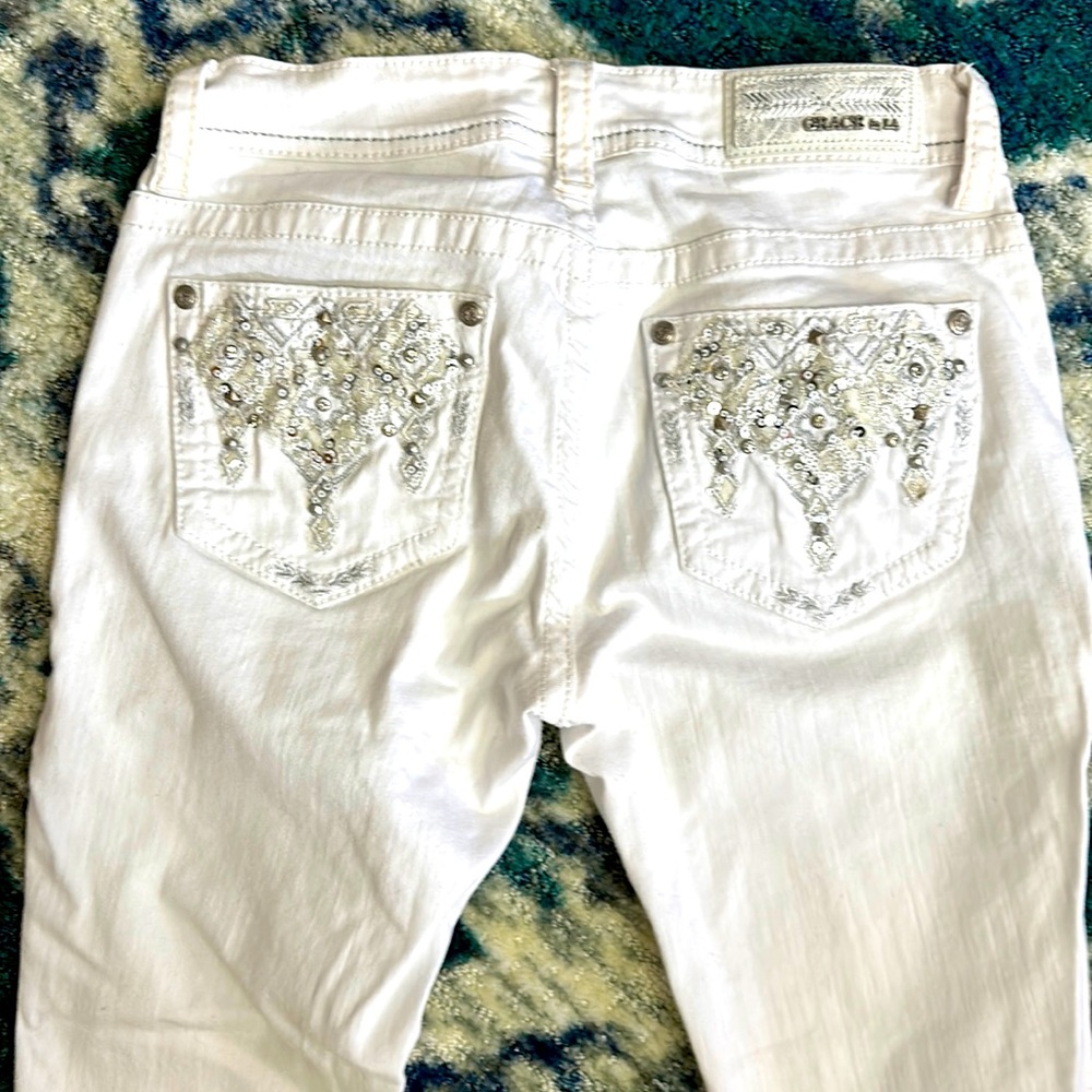 Grace in LA white skinny jeans